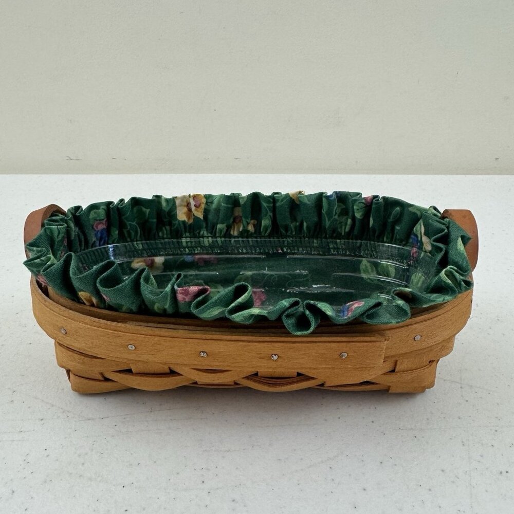 Longaberger Host Basket 8"X4"X2" Includes Liner And Protector